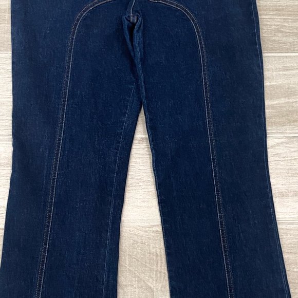 Starwear Vintage Western Belted Straight Leg Jeans in Dark Wash Denim Sz 11/12 - Picture 8 of 13
